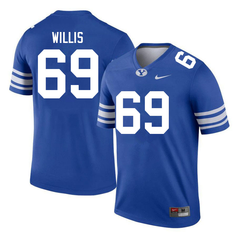 Men #69 Seth Willis BYU Cougars College Football Jerseys Sale-Royal